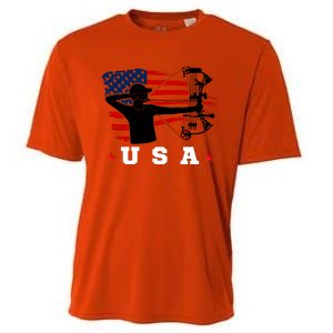 American Flag USA, Patriotic Sports, American Flag Archery, Patriotic Sports Cooling Performance Crew T-Shirt