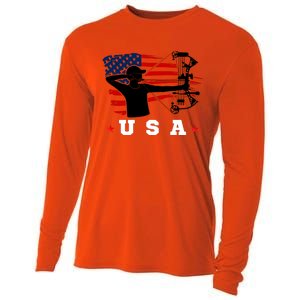 American Flag USA, Patriotic Sports, American Flag Archery, Patriotic Sports Cooling Performance Long Sleeve Crew