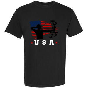 American Flag USA, Patriotic Sports, American Flag Archery, Patriotic Sports Garment-Dyed Heavyweight T-Shirt