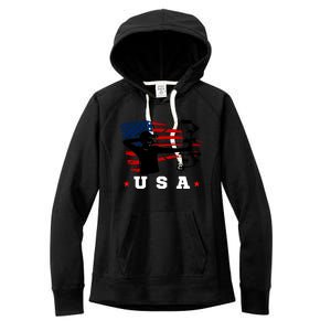 American Flag USA, Patriotic Sports, American Flag Archery, Patriotic Sports Women's Fleece Hoodie