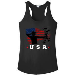 American Flag USA, Patriotic Sports, American Flag Archery, Patriotic Sports Ladies PosiCharge Competitor Racerback Tank