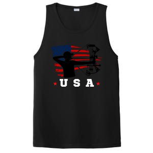 American Flag USA, Patriotic Sports, American Flag Archery, Patriotic Sports PosiCharge Competitor Tank