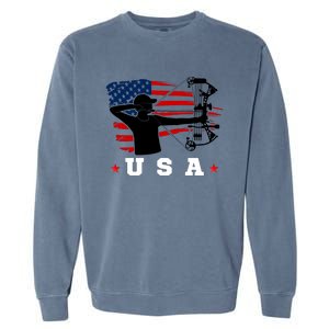 American Flag USA, Patriotic Sports, American Flag Archery, Patriotic Sports Garment-Dyed Sweatshirt