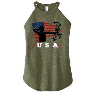 American Flag USA, Patriotic Sports, American Flag Archery, Patriotic Sports Women's Perfect Tri Rocker Tank