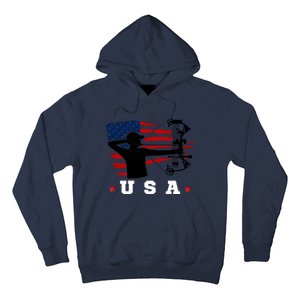 American Flag USA, Patriotic Sports, American Flag Archery, Patriotic Sports Hoodie