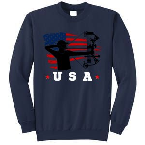 American Flag USA, Patriotic Sports, American Flag Archery, Patriotic Sports Sweatshirt