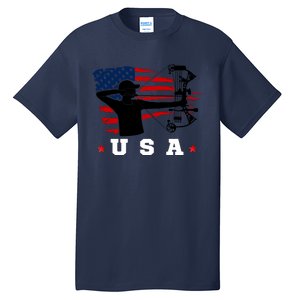 American Flag USA, Patriotic Sports, American Flag Archery, Patriotic Sports Tall T-Shirt