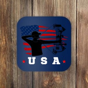 American Flag USA, Patriotic Sports, American Flag Archery, Patriotic Sports Coaster