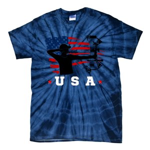 American Flag USA, Patriotic Sports, American Flag Archery, Patriotic Sports Tie-Dye T-Shirt