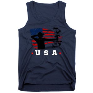 American Flag USA, Patriotic Sports, American Flag Archery, Patriotic Sports Tank Top