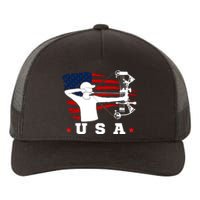 American Flag USA, Patriotic Sports, American Flag Archery, USA Archery Yupoong Adult 5-Panel Trucker Hat