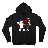 American Flag USA, Patriotic Sports, American Flag Archery, USA Archery Hoodie