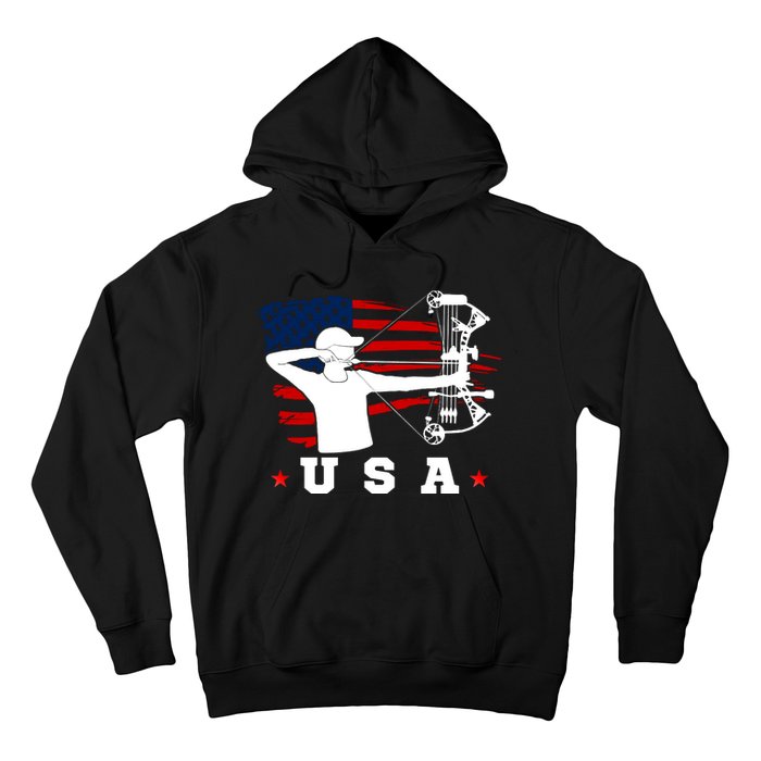 American Flag USA, Patriotic Sports, American Flag Archery, USA Archery Hoodie