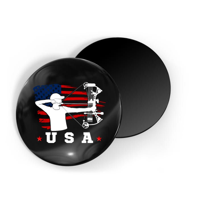 American Flag USA, Patriotic Sports, American Flag Archery, USA Archery Magnet