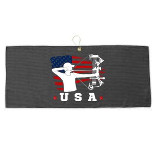 American Flag USA, Patriotic Sports, American Flag Archery, USA Archery Large Microfiber Waffle Golf Towel