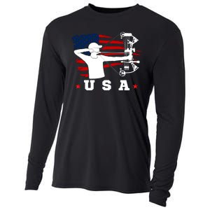 American Flag USA, Patriotic Sports, American Flag Archery, USA Archery Cooling Performance Long Sleeve Crew