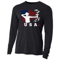 American Flag USA, Patriotic Sports, American Flag Archery, USA Archery Cooling Performance Long Sleeve Crew