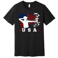 American Flag USA, Patriotic Sports, American Flag Archery, USA Archery Premium T-Shirt