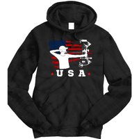 American Flag USA, Patriotic Sports, American Flag Archery, USA Archery Tie Dye Hoodie