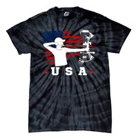 American Flag USA, Patriotic Sports, American Flag Archery, USA Archery Tie-Dye T-Shirt