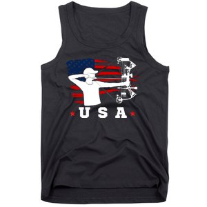 American Flag USA, Patriotic Sports, American Flag Archery, USA Archery Tank Top