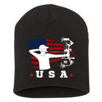 American Flag USA, Patriotic Sports, American Flag Archery, USA Archery Short Acrylic Beanie