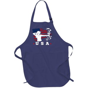 American Flag USA, Patriotic Sports, American Flag Archery, Cute Archery Full-Length Apron With Pockets