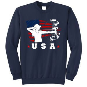 American Flag USA, Patriotic Sports, American Flag Archery, Cute Archery Sweatshirt