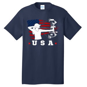 American Flag USA, Patriotic Sports, American Flag Archery, Cute Archery Tall T-Shirt