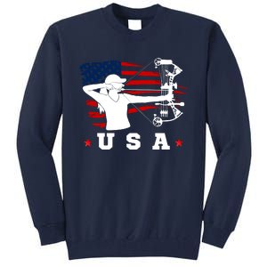 American Flag USA, Patriotic Sports, American Flag Archery, Cute Archery Tall Sweatshirt