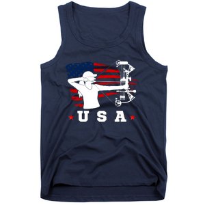 American Flag USA, Patriotic Sports, American Flag Archery, Cute Archery Tank Top