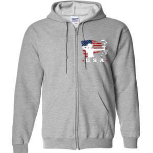 American Flag USA, Patriotic Sports, American Flag Archery, Cute Archery Full Zip Hoodie