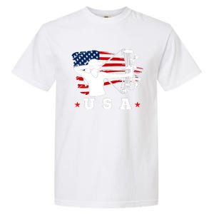 American Flag USA, Patriotic Sports, American Flag Archery, Cute Archery Garment-Dyed Heavyweight T-Shirt