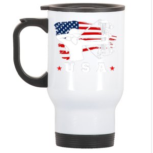 American Flag USA, Patriotic Sports, American Flag Archery, Cute Archery Stainless Steel Travel Mug