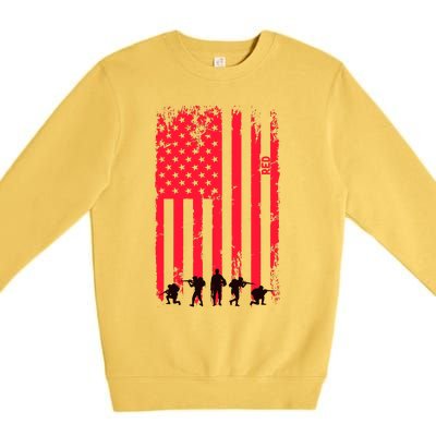 American Flag Us Veteran Premium Crewneck Sweatshirt