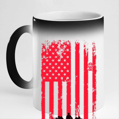 American Flag Us Veteran 11oz Black Color Changing Mug