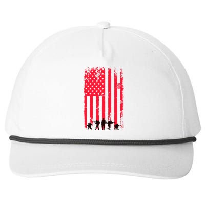 American Flag Us Veteran Snapback Five-Panel Rope Hat