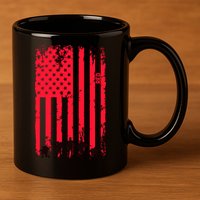 American Flag Us Veteran 11oz C Handle Ceramic Mug
