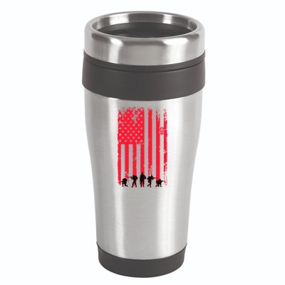 American Flag Us Veteran 16oz Travel Tumbler