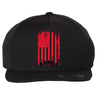 American Flag Us Veteran Wool Snapback Cap