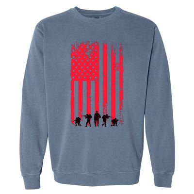 American Flag Us Veteran Garment-Dyed Sweatshirt