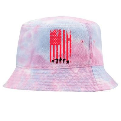 American Flag Us Veteran Tie-Dyed Bucket Hat