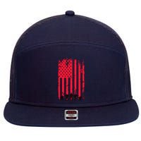 American Flag Us Veteran 7 Panel Mesh Trucker Snapback Hat