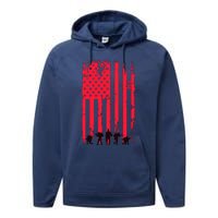 American Flag Us Veteran Performance Fleece Hoodie