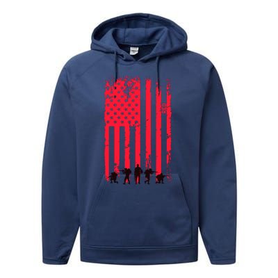 American Flag Us Veteran Performance Fleece Hoodie