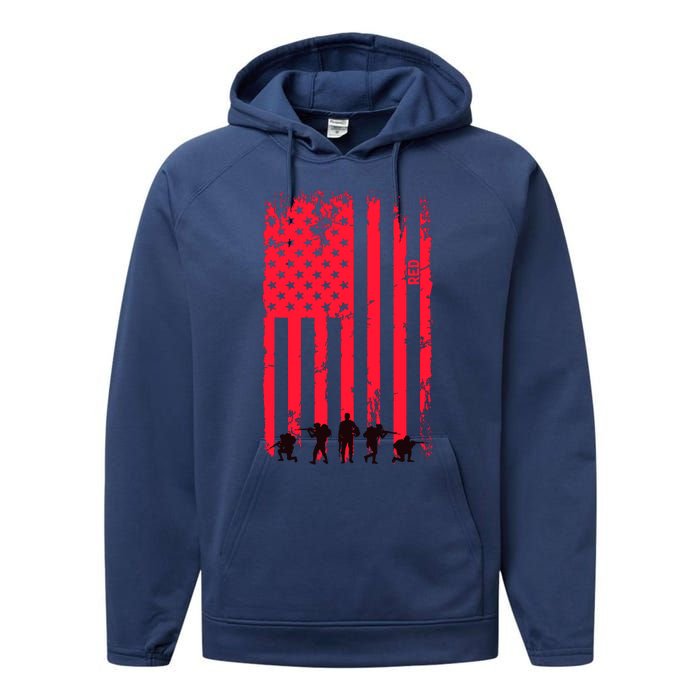 American Flag Us Veteran Performance Fleece Hoodie