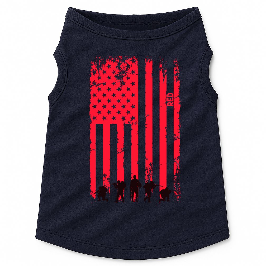 American Flag Us Veteran Doggie Tank