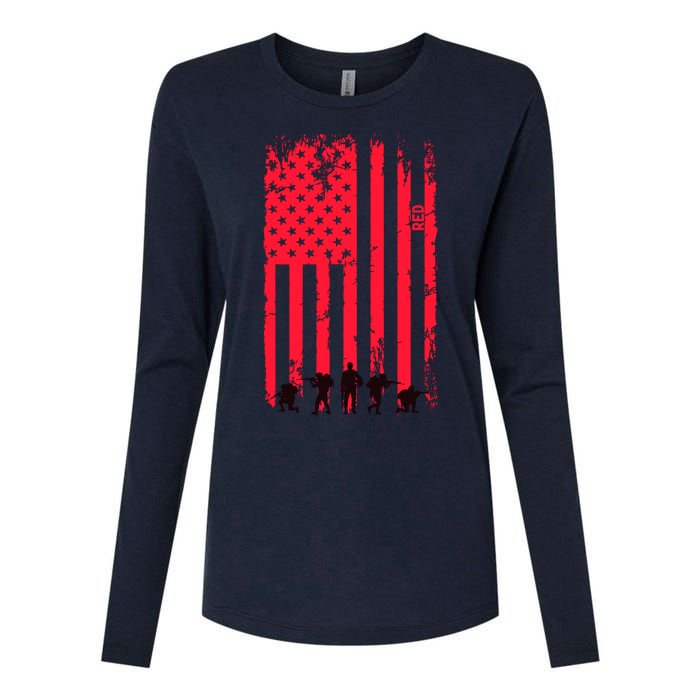 American Flag Us Veteran Womens Cotton Relaxed Long Sleeve T-Shirt