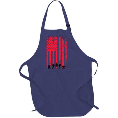 American Flag Us Veteran Full-Length Apron With Pockets