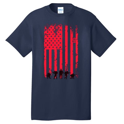 American Flag Us Veteran Tall T-Shirt